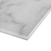 Monogram moderne grijze marmer- en houtfamilie snijplank (Hoek)