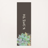 Monogram Moderne handgetekende Waterverf Succulent Yogamat (Voorkant)