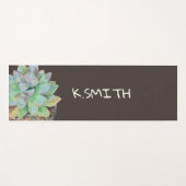 Monogram Moderne handgetekende Waterverf Succulent Yogamat (Voorkant (horizontaal))