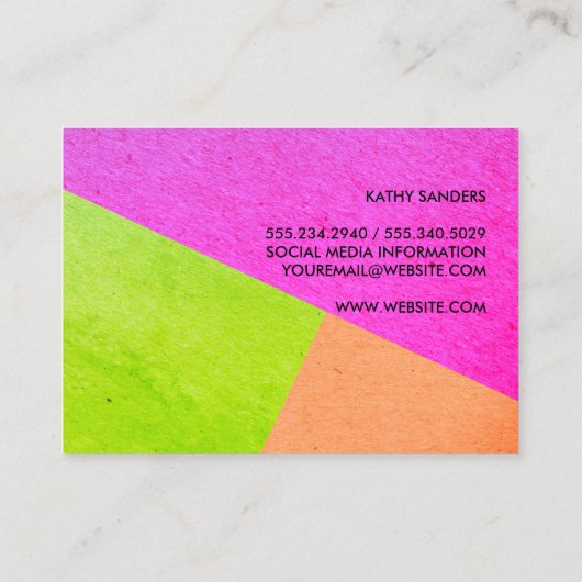 Monogram Moderne, heldere kleurenblokken Visitekaartje