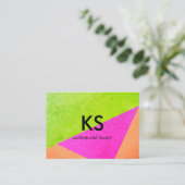 Monogram Moderne, heldere kleurenblokken Visitekaartje (Staand voorkant)