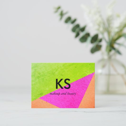 Monogram Moderne, heldere kleurenblokken Visitekaartje (Staand voorkant)