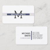 Monogram Moderne Horizontale Onafhankelijkheid Visitekaartje (Voorkant / Achterkant)