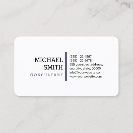 Monogram Moderne Horizontale Onafhankelijkheid Visitekaartje (Achterkant)