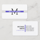 Monogram Moderne Iris Horizontale Lijn Visitekaartje (Voorkant / Achterkant)