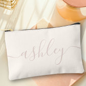 Monogram moderne ivoren roze script kalligrafie etui