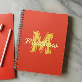 Monogram Moderne Jongen Preppy Terug-naar-School Notitieboek