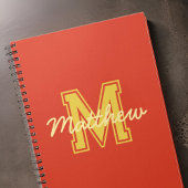 Monogram Moderne Jongen Preppy Terug-naar-School Notitieboek