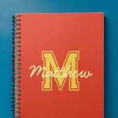 Monogram Moderne Jongen Preppy Terug-naar-School Notitieboek