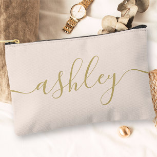 Monogram moderne kalligrafie roze goud schrift etui