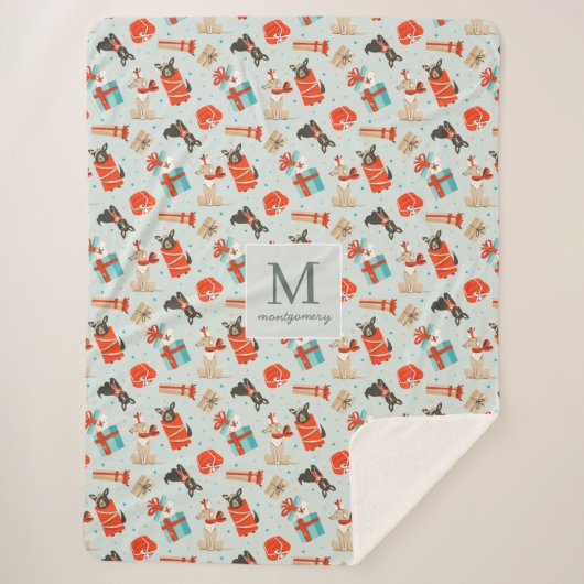 Monogram | Moderne kersthonden uit de middeleeuwen Sherpa Deken (Voorkant)