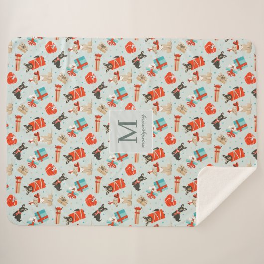 Monogram | Moderne kersthonden uit de middeleeuwen Sherpa Deken (Voorkant (horizontaal))