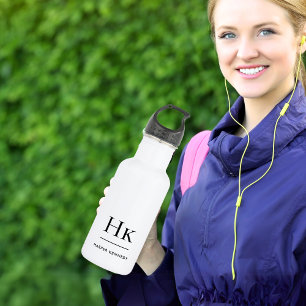 Monogram Moderne Klassieke Eenvoudige Minimalistis Waterfles