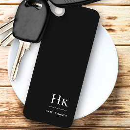 Monogram Moderne Klassieke Minimalistische Zwart W Sleutelhanger