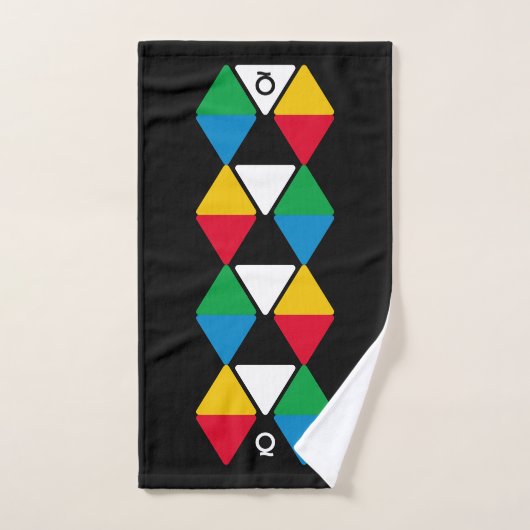 Monogram moderne kleurrijke driehoeken bad handdoek (Handdoek)