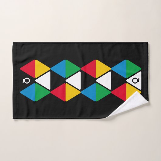 Monogram moderne kleurrijke driehoeken bad handdoek (Handdoek)