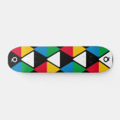 Monogram moderne kleurrijke driehoeken persoonlijk skateboard (Horizontaal)