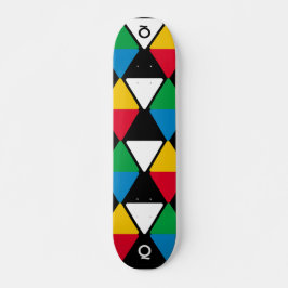 Monogram moderne kleurrijke driehoeken persoonlijk skateboard
