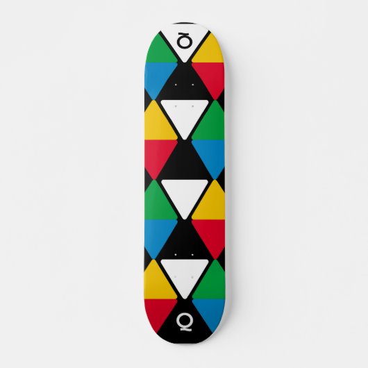 Monogram moderne kleurrijke driehoeken persoonlijk skateboard (Voorkant)