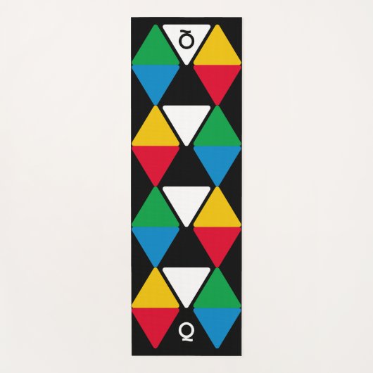 Monogram moderne kleurrijke driehoeken yogamat (Voorkant)