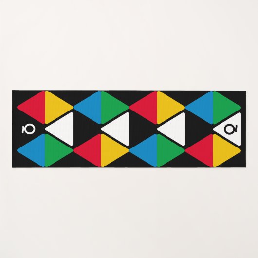 Monogram moderne kleurrijke driehoeken yogamat (Voorkant (horizontaal))