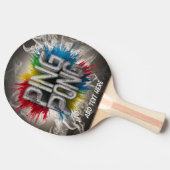 Monogram Moderne Kleurrijke Elegante Koel Tafeltennisbatje (Zijkant)