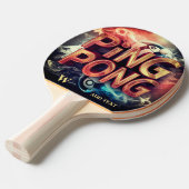 monogram moderne kleurrijke professional tafeltennisbatje (Voorkant Gekanteld)