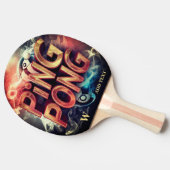 monogram moderne kleurrijke professional tafeltennisbatje (Zijkant)