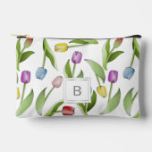 Monogram Moderne Kleurrijke Tulp Etui (Voorkant)