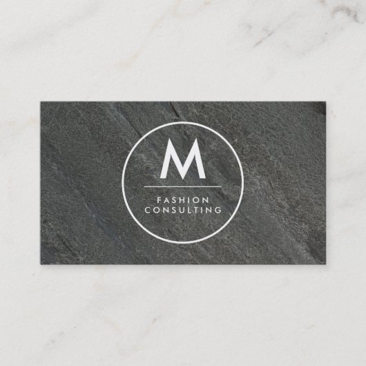 Monogram Moderne Leisteen | Slank Visitekaartje (Voorkant)