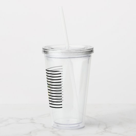 Monogram moderne Limoen Limoncillo Stripes Acryl Drinkbeker (Links)