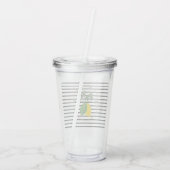 Monogram moderne Limoen Limoncillo Stripes Acryl Drinkbeker (Achterkant)