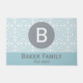 Monogram Moderne Marokkaanse deurstijl, grijze Aqu Deurmat (Voorkant)