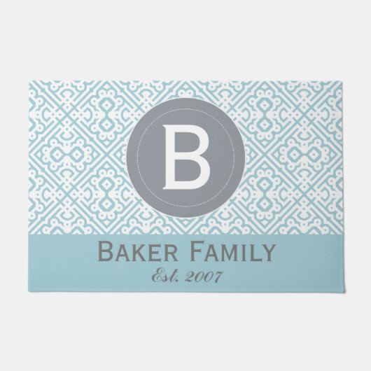 Monogram Moderne Marokkaanse deurstijl, grijze Aqu Deurmat (Voorkant)