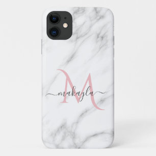 Monogram moderne meisjesmarmer Case-Mate iPhone case
