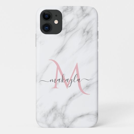 Monogram moderne meisjesmarmer Case-Mate iPhone case (Achterkant)