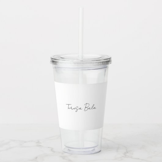 Monogram Moderne Minimaal Handgeschreven Script On Acryl Drinkbeker (Voorkant)
