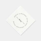 Monogram, moderne, minimale bruiloft servet (Hoek)