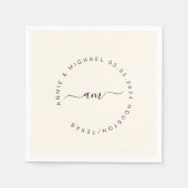 Monogram, moderne, minimale bruiloft servet (Voorkant)