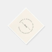 Monogram, moderne, minimale bruiloft servet (Hoek)