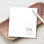 Monogram Moderne Minimale Marine Blauw Wit Eenvoud Notitieblok<br><div class="desc">Monogram Modern Minimal Navy Blauw Wit Eenvoudig Sociaal Notitieblok</div>