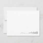 Monogram Moderne minimale scriptnaam Notitiekaartje (Voorkant)