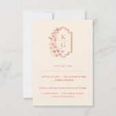 Monogram | Moderne minimale weduwschap RSVP Aankondiging (Voorkant)
