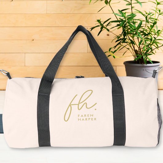 Monogram Moderne Minimalistische Blush Pink Script Plunjezak