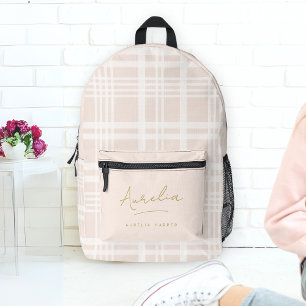 Monogram Moderne Minimalistische Blush Roze Goud P Bedrukte Rugzak