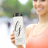 Monogram moderne minimalistische elegante script I Thermosbeker