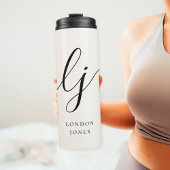 Monogram moderne minimalistische elegante script I Thermosbeker