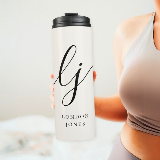 Monogram moderne minimalistische elegante script I Thermosbeker