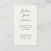 Monogram Moderne Minimalistische Ivoor Wit Kalligr Visitekaartje (Achterkant)