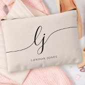 Monogram Moderne Minimalistische Kalligrafie Blush Etui